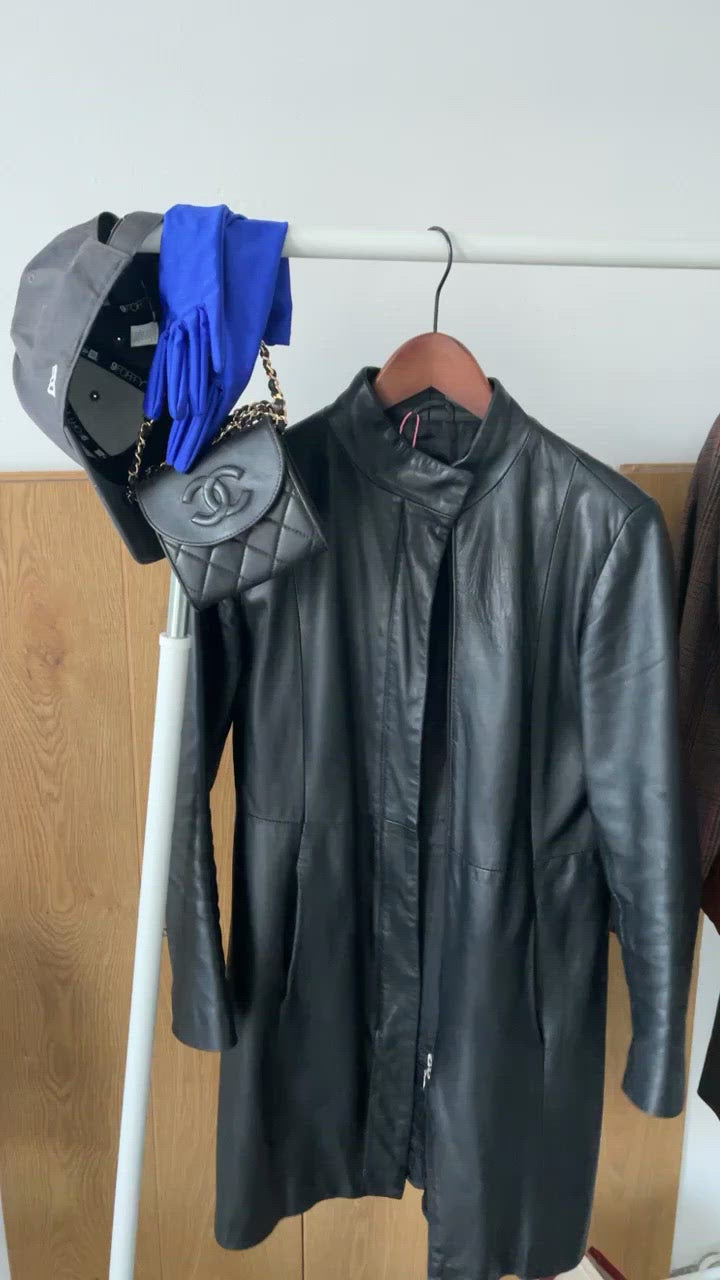 Minimal leather coat