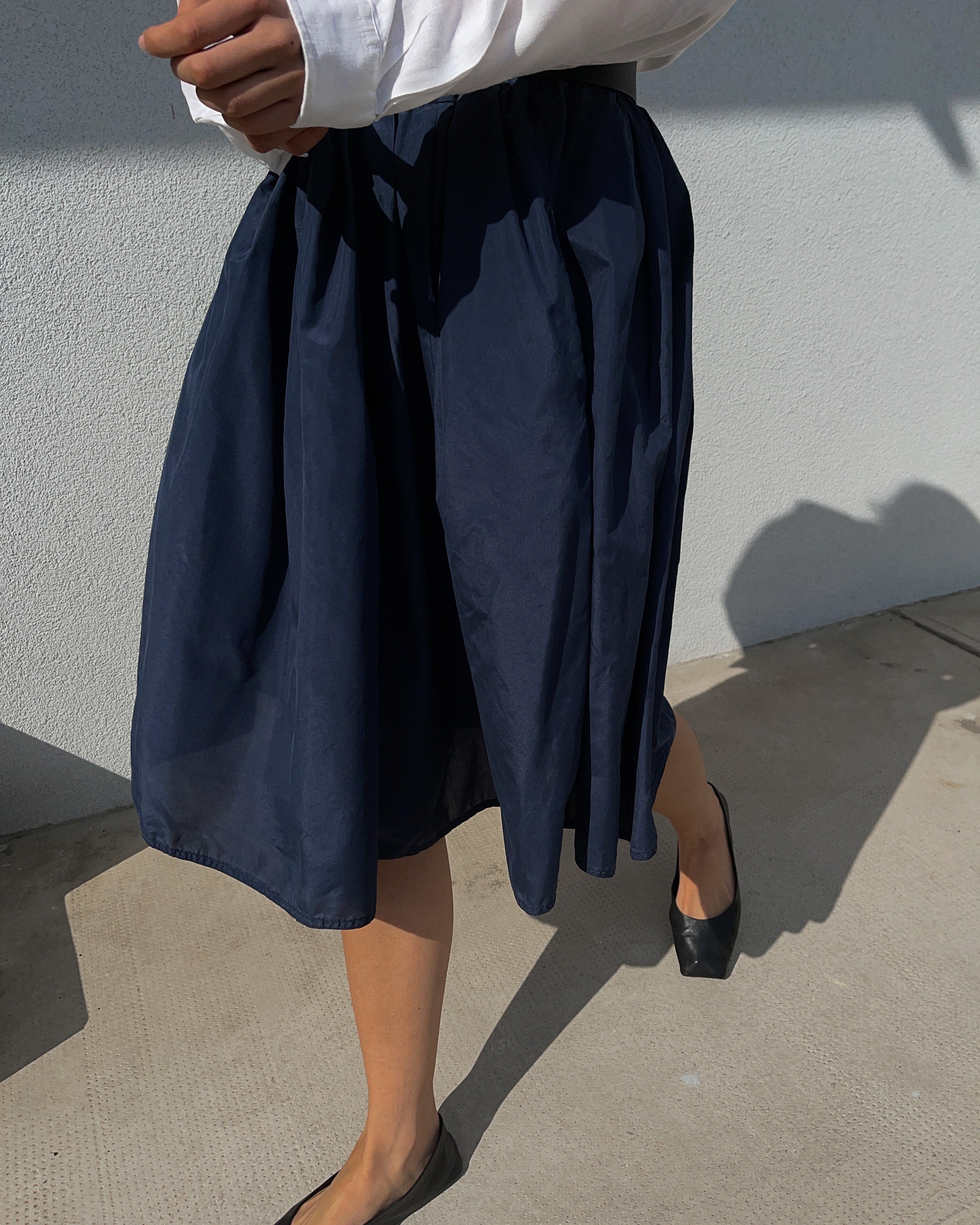 100% silk blue skirt