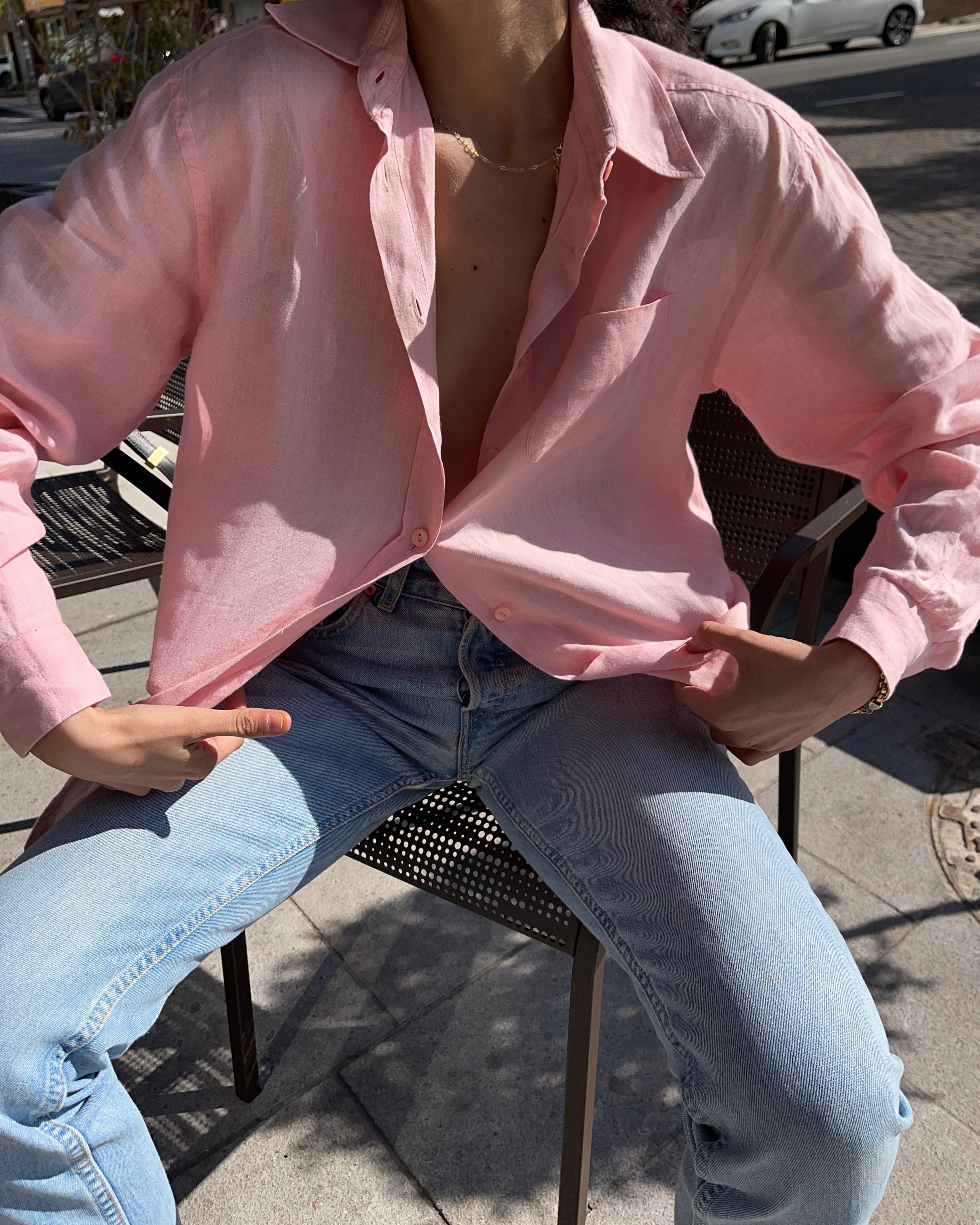 Max Mara pink linen shirt