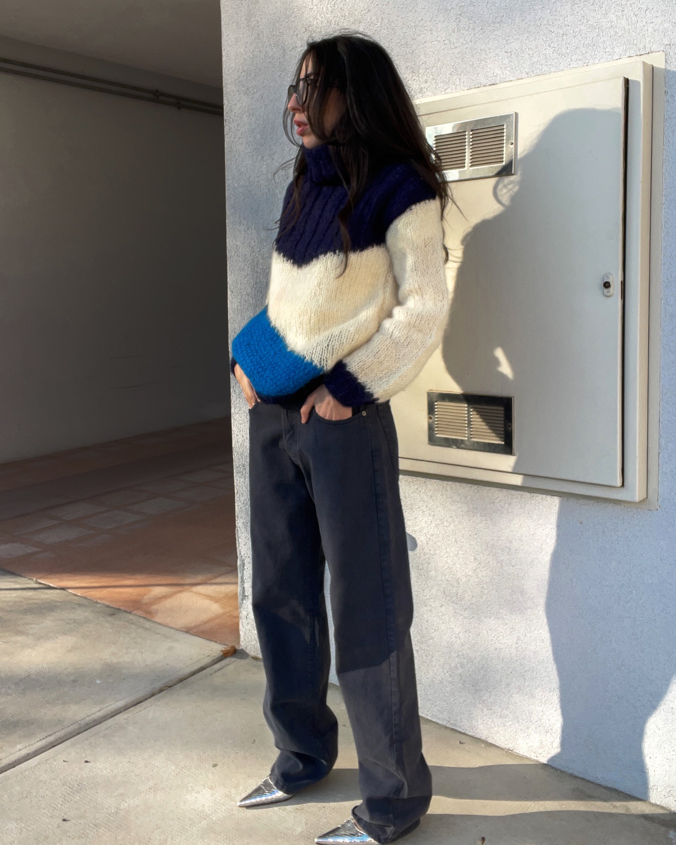 Mohair BLUE wool jumper