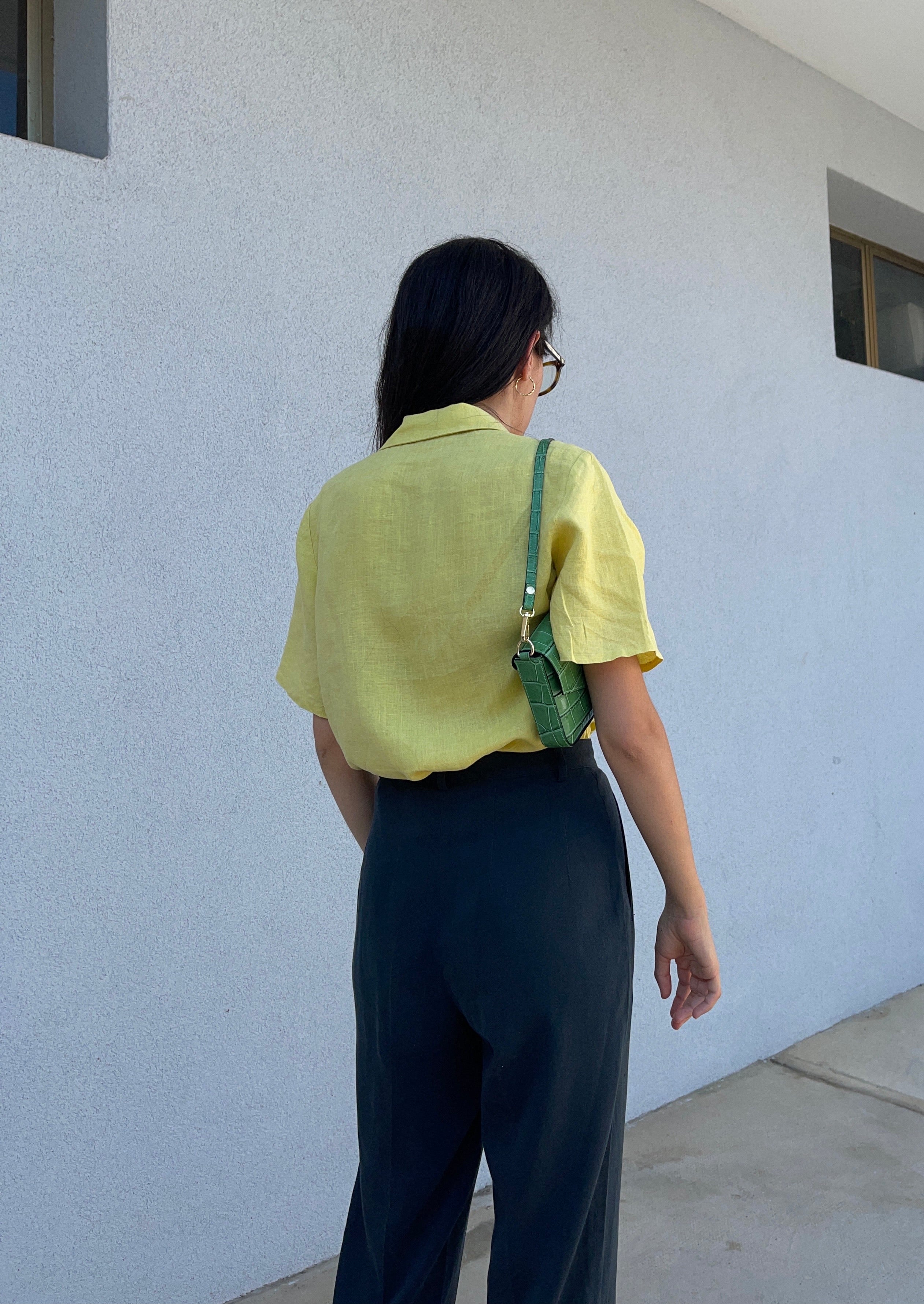 Lime linen shirt