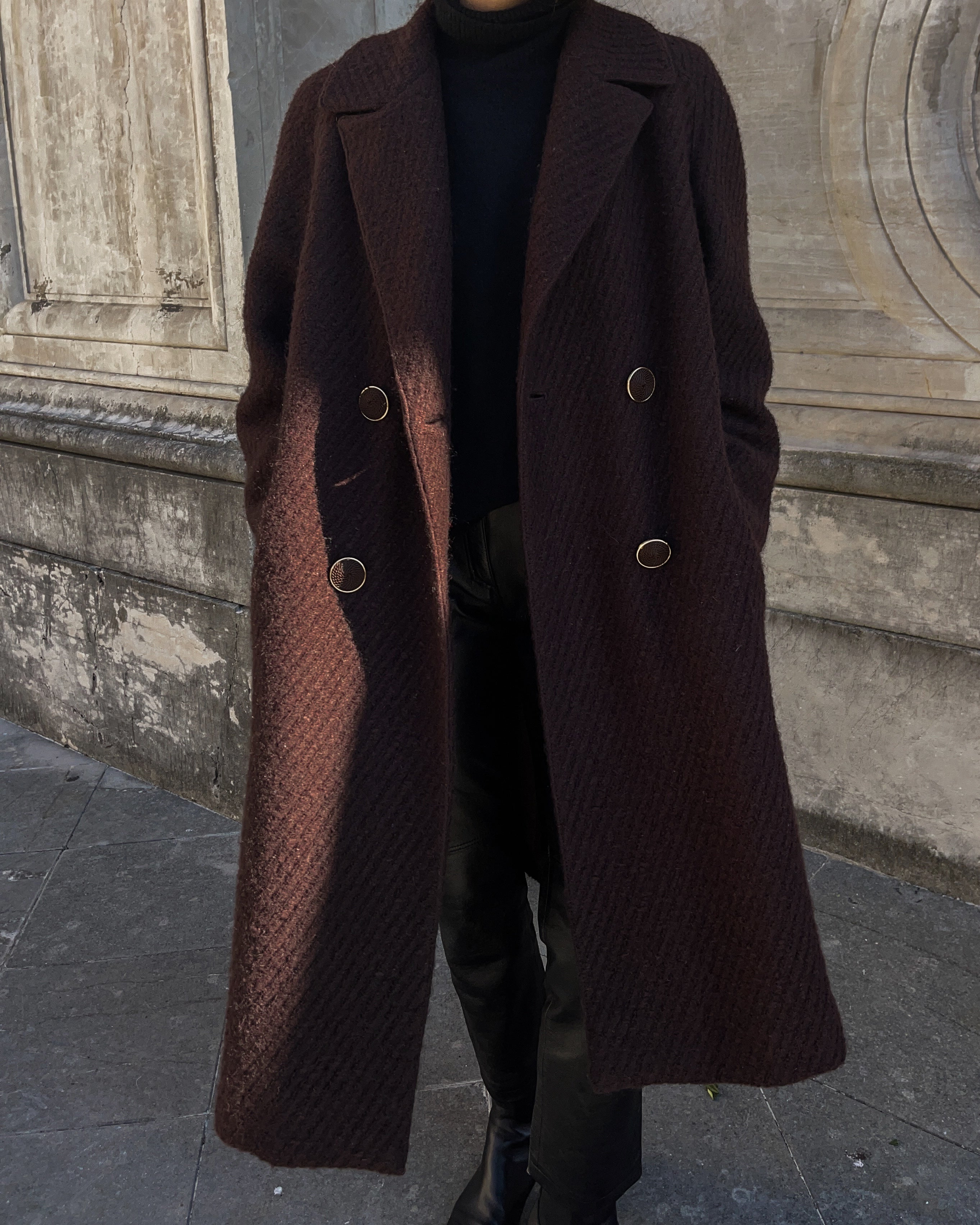 Chocolate wool coat