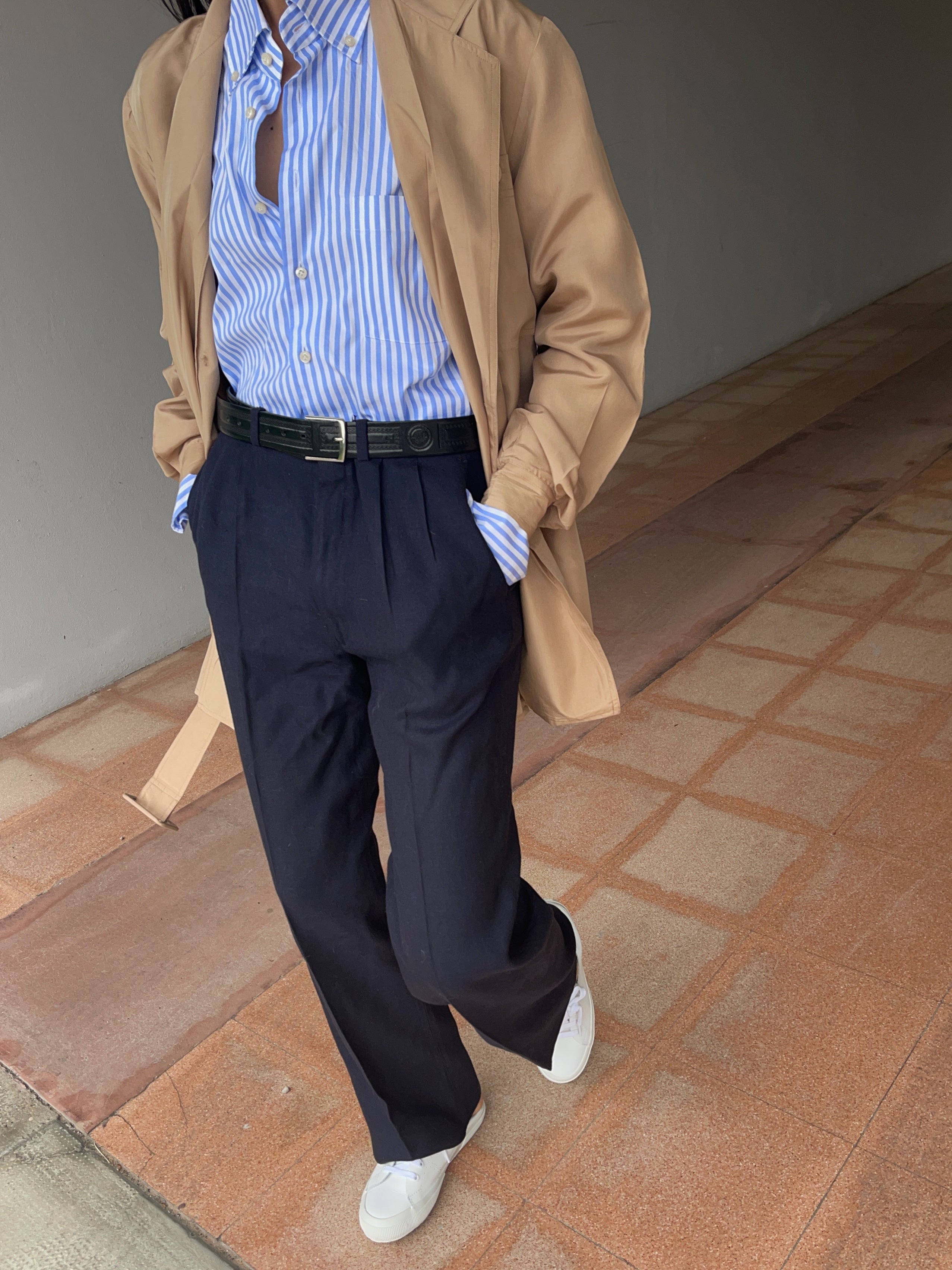 Thick linen trousers