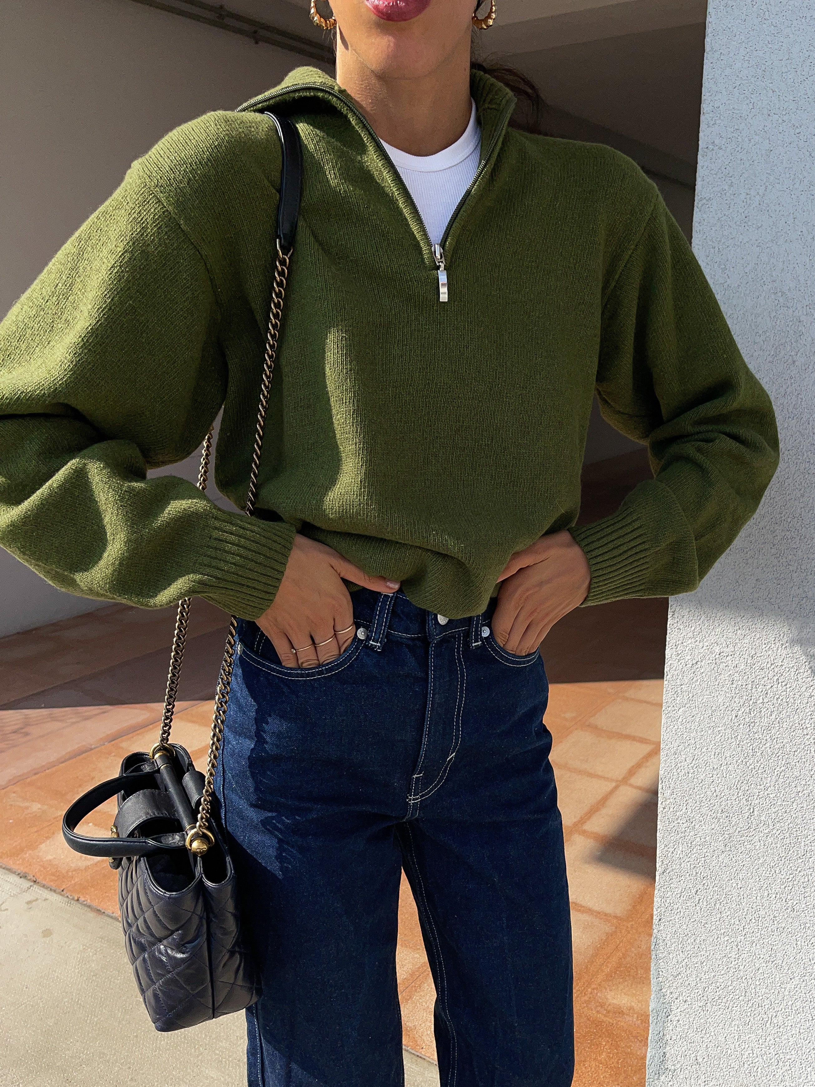 Olive green sweater