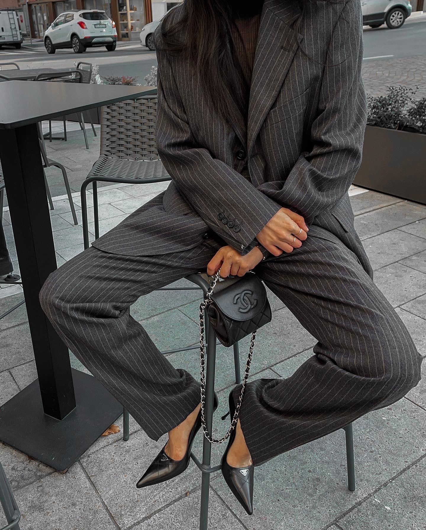 Grey gessato man suit