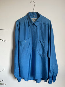 100% silk blue shirt