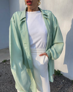 Vintage aquamarine silk blouse