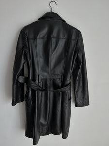 Real leather trench