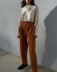 Terracotta wool blend pants