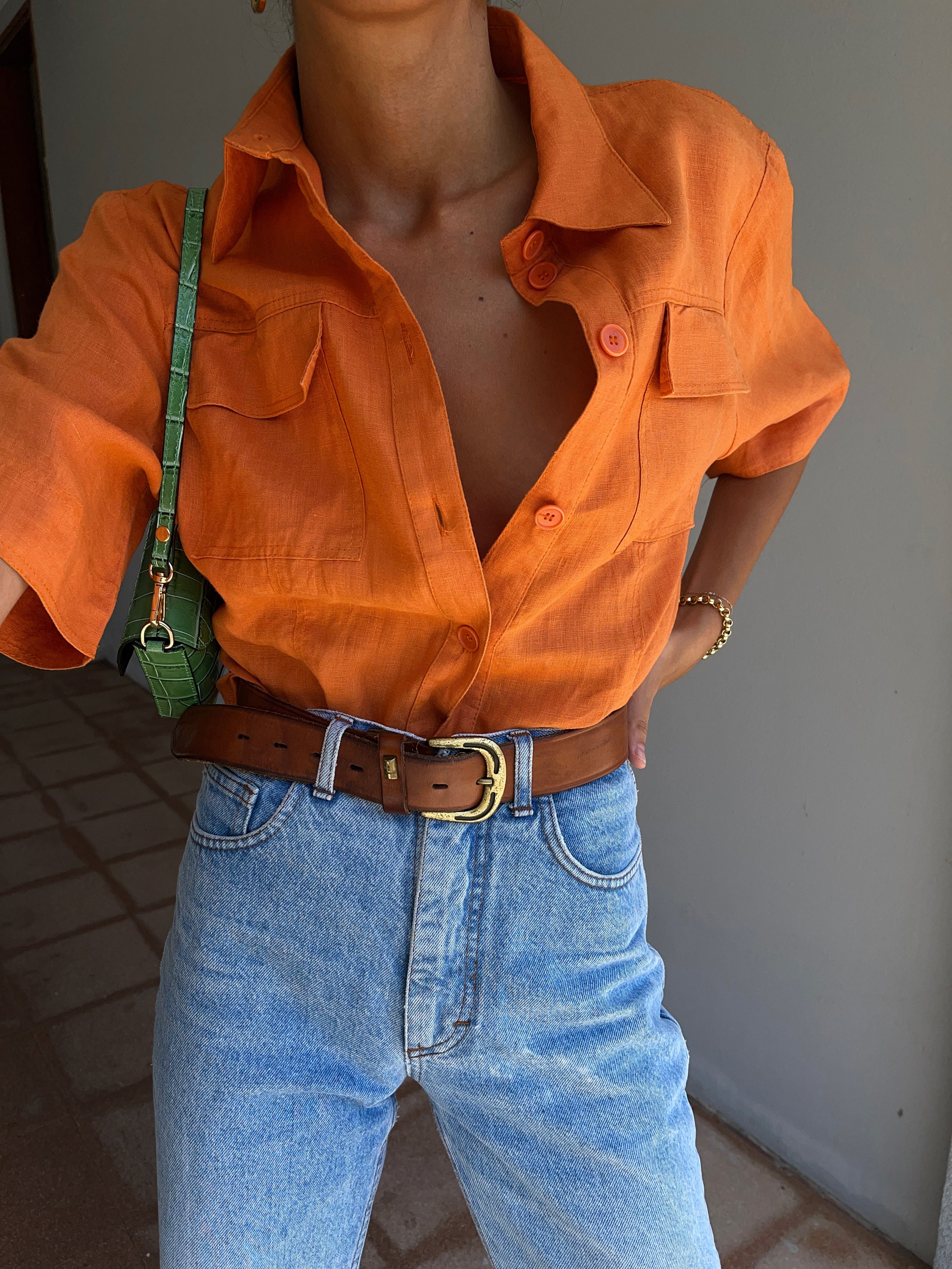 Orange boxy shirt