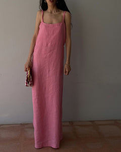 100 linen minimal dress