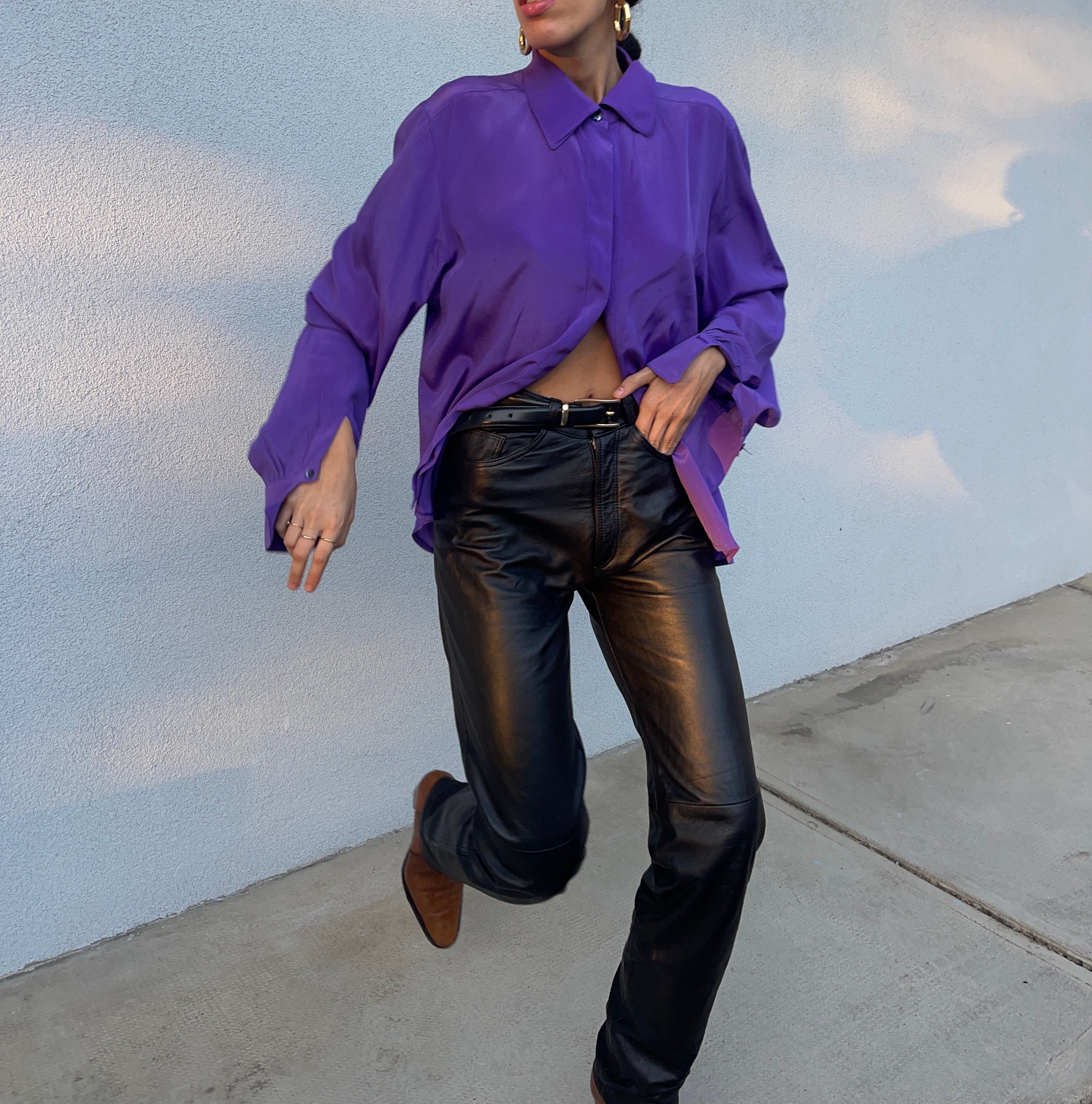 Silk blend Violet shirt