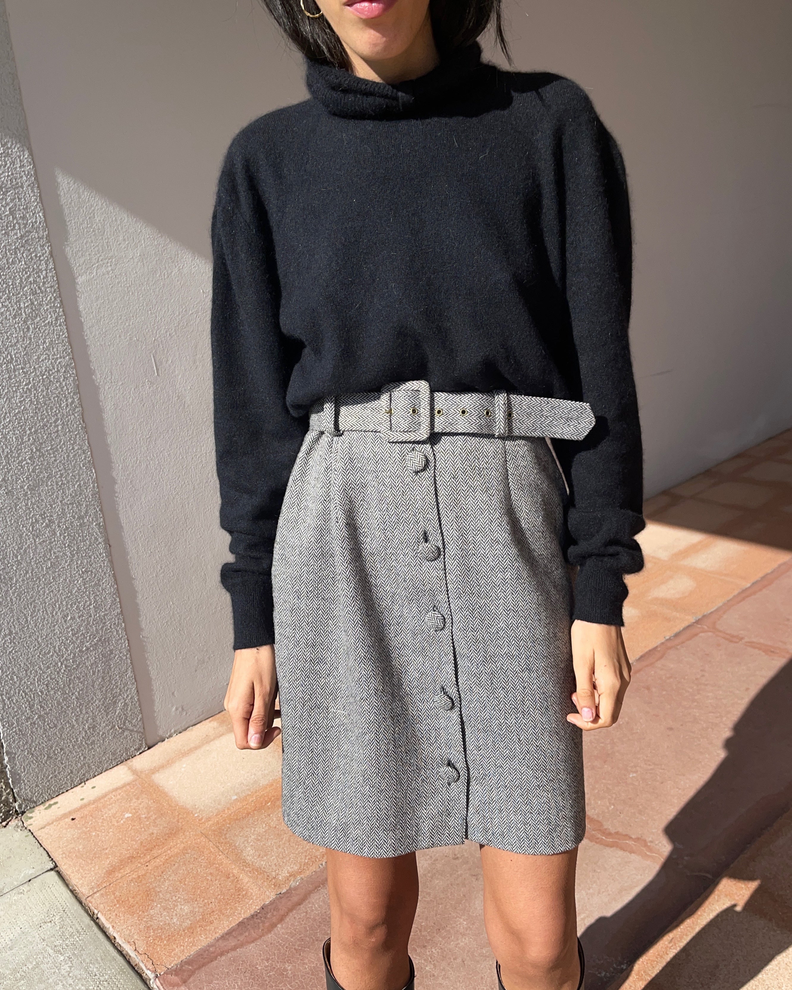Wool blend skirt