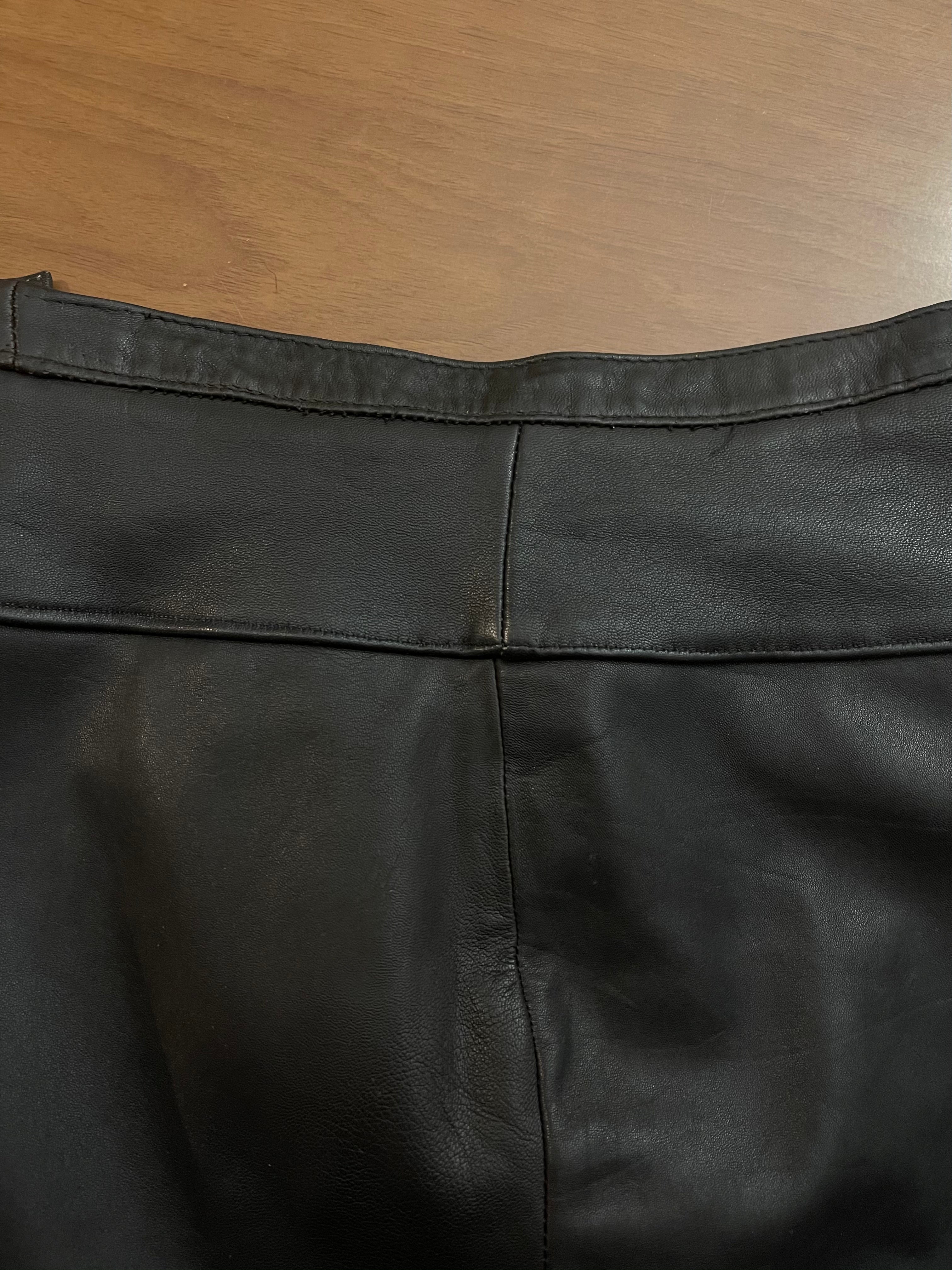 Brown nappa leather skirt