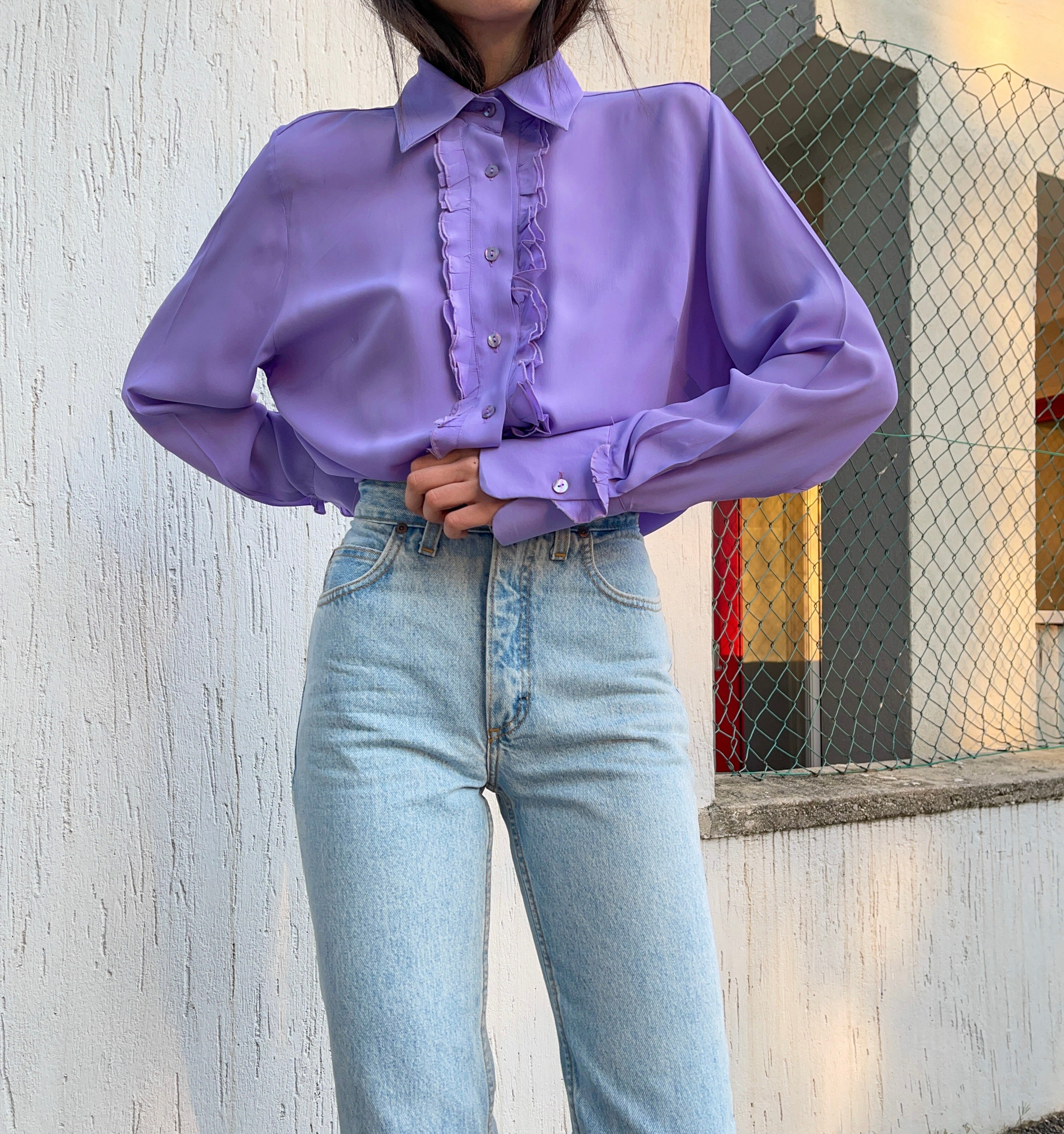 100% silk lilac shirt