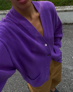 100 wool violet cardigan