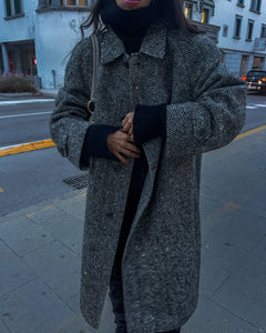 Cappotto spigato lana