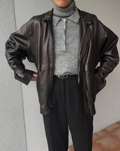 Leather bomber jacket *