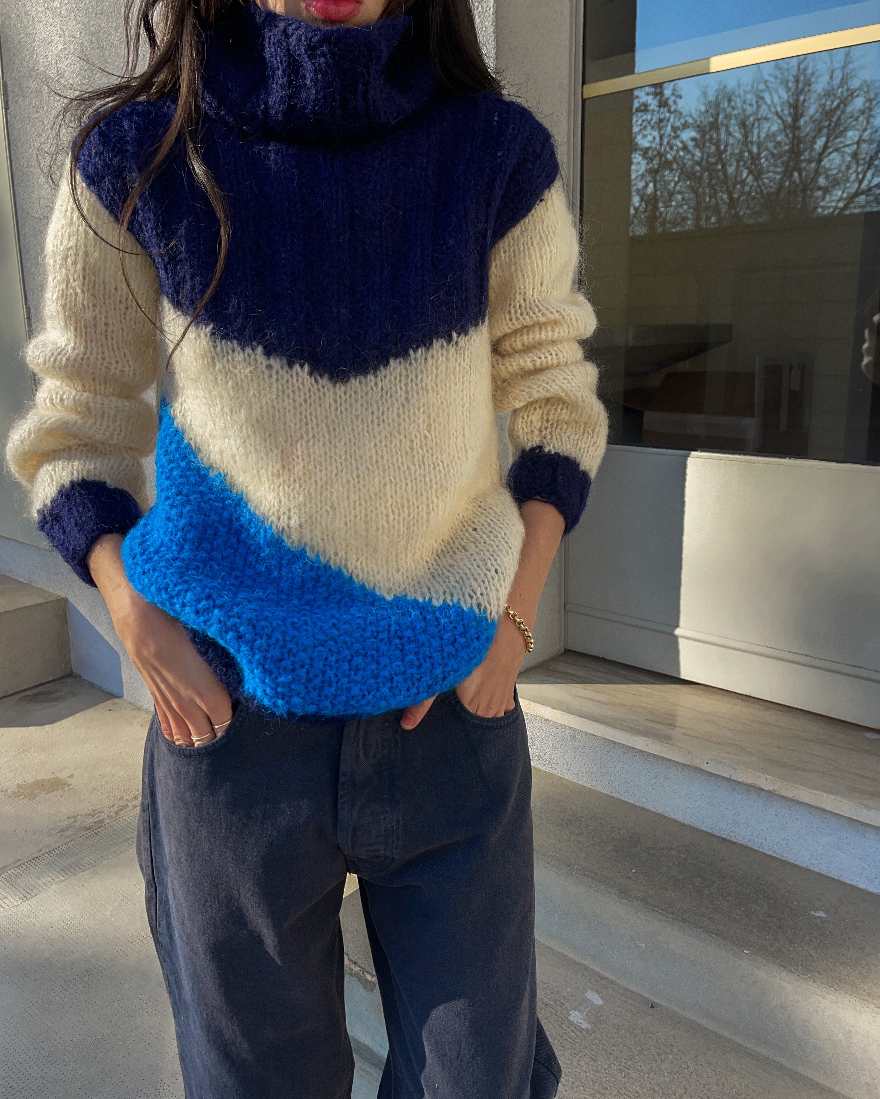Mohair BLUE wool jumper