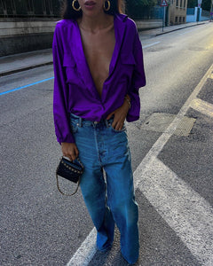 100 silk violet shirt