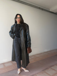 Mega leather trench