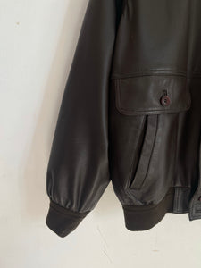 Real leather bomber jacket