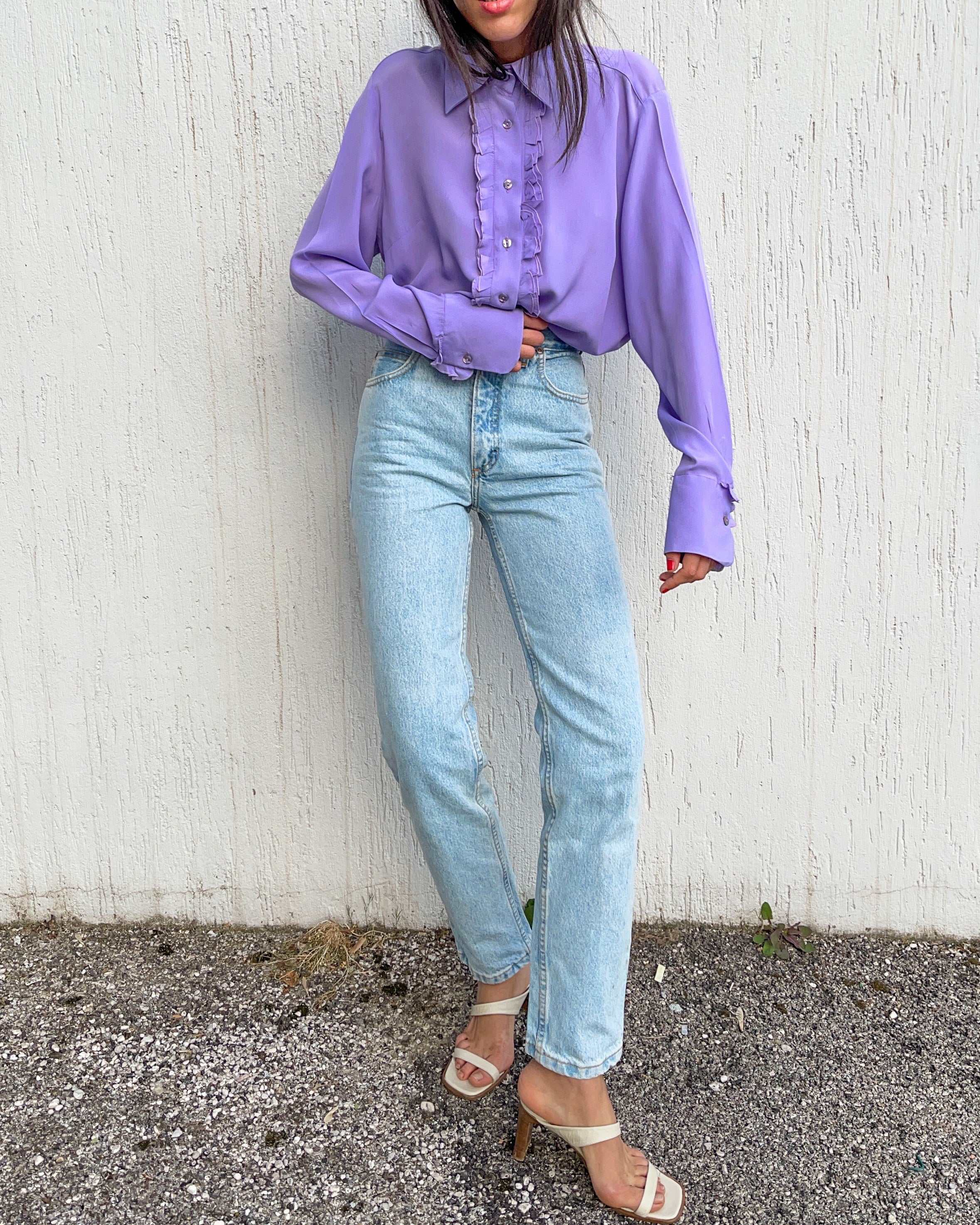 100% silk lilac shirt