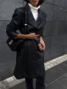 Real leather trench