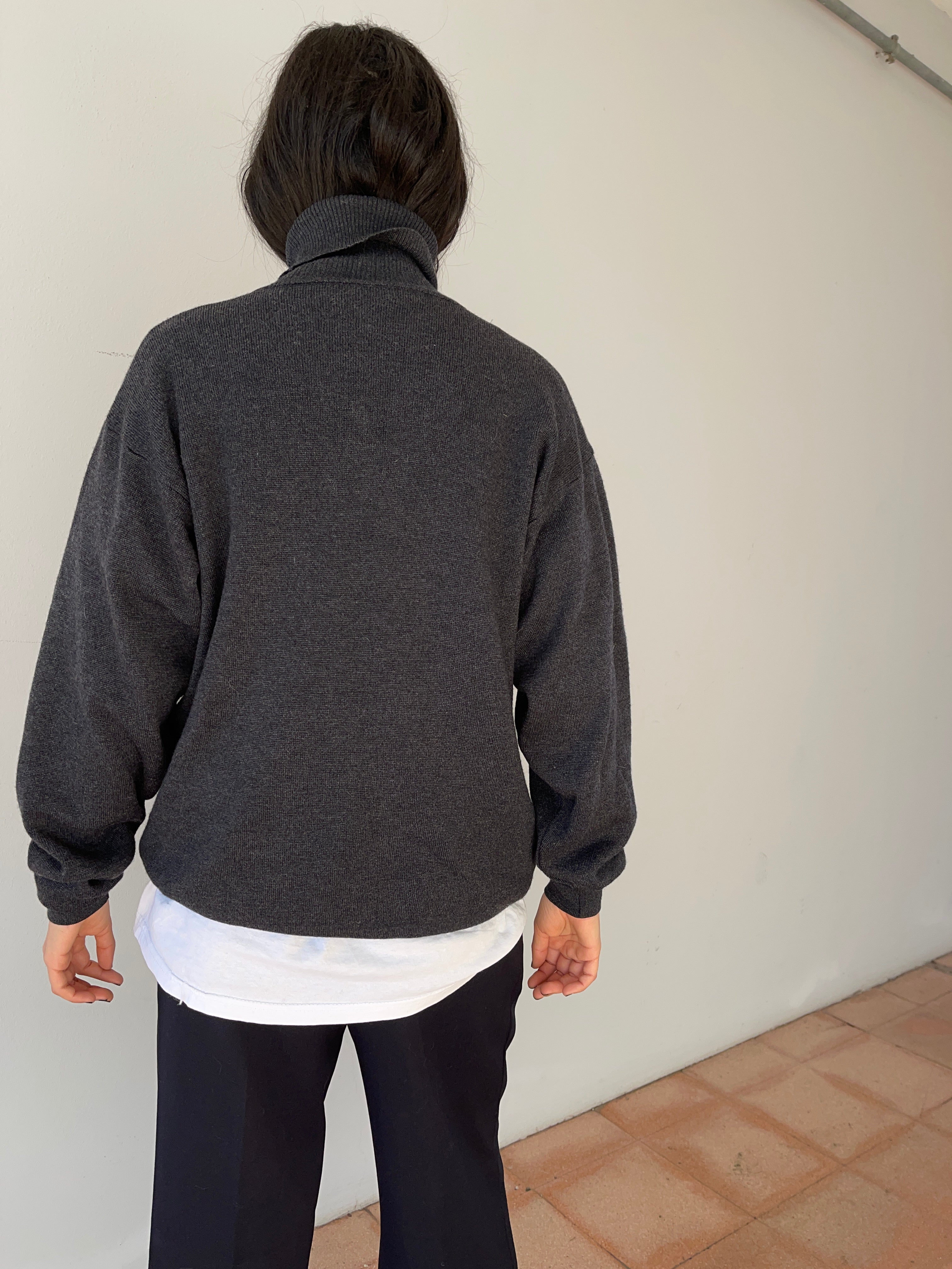 PULLOVER ‘maglione grigio over 100 Lana merino